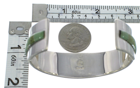 Authentic Sterling Silver Turquoise Inlay Southwest Cuff Bracelet VX60543